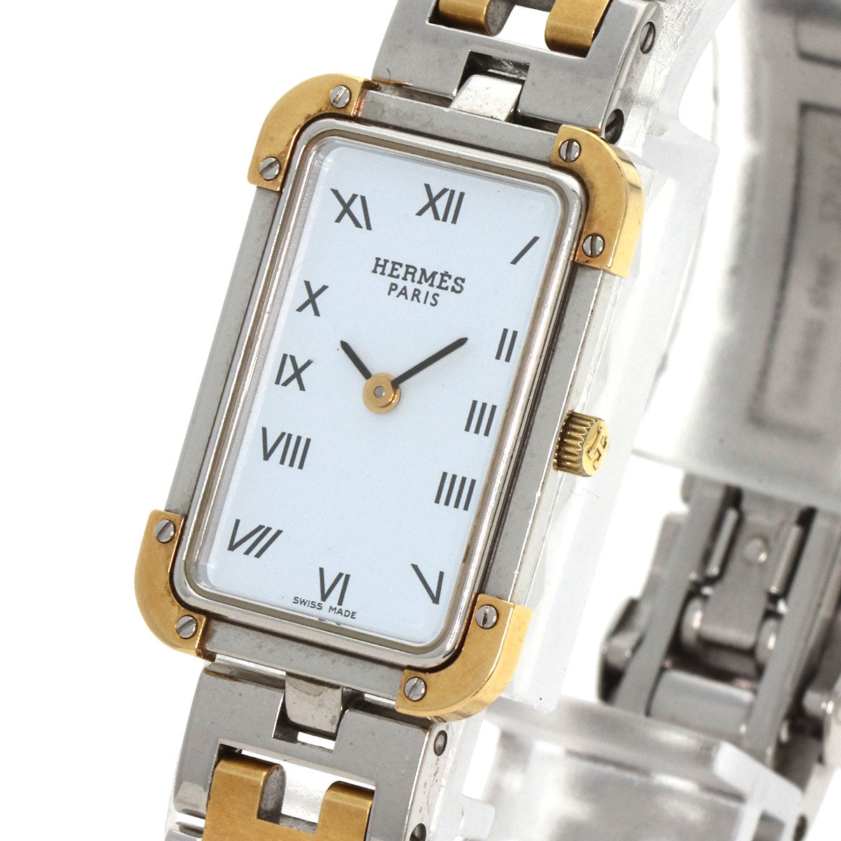 HERMES Watches Quartz CR1.220 Stainless Steel , SSxGP gold Clojure white dial Women