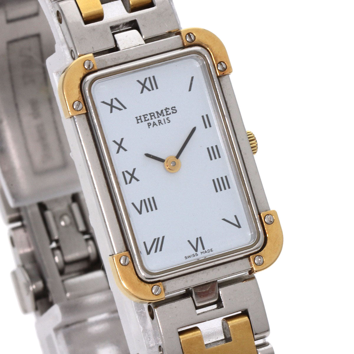 HERMES Watches Quartz CR1.220 Stainless Steel , SSxGP gold Clojure white dial Women