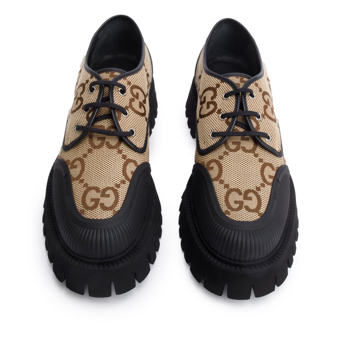 Gucci Maxi GG Canvas Lace Up Oxford, Size 10.5