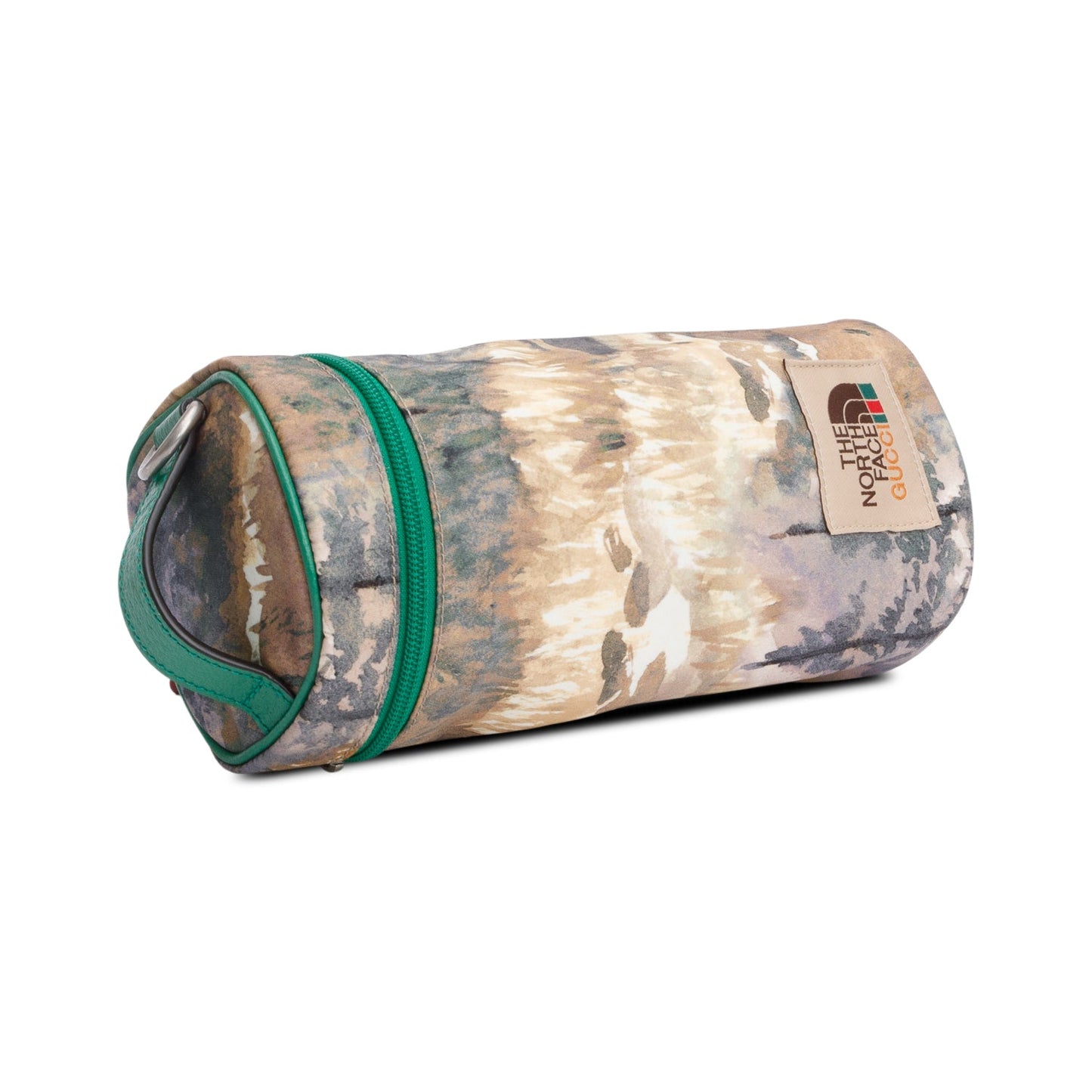 Gucci X The North Face Green/Multicolor Nylon Barrel Shoulder Bag