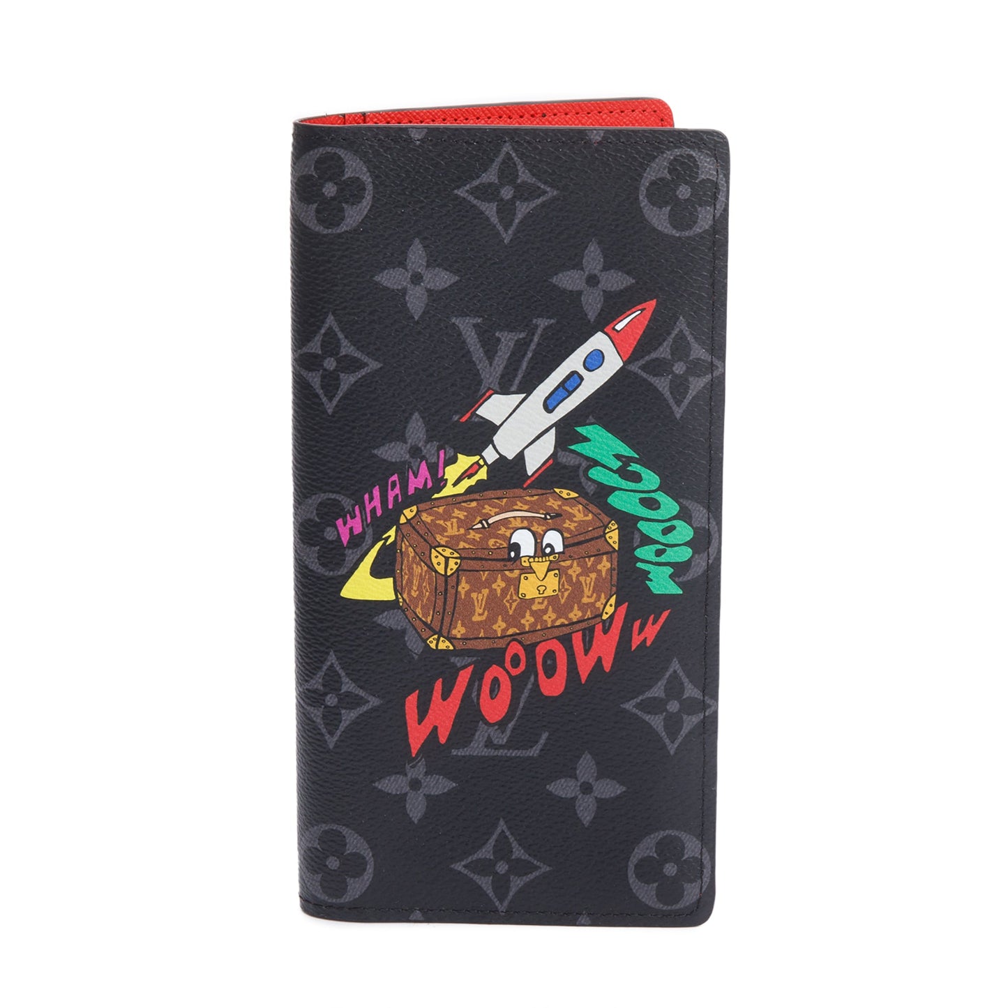 Louis Vuitton Monogram Eclipse Space Age Trunk Print Brazza Wallet