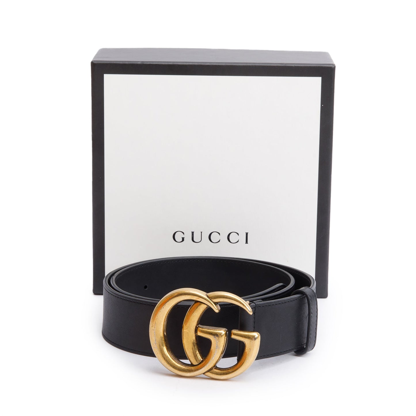 Gucci 2015 Re-Edition Black Wide Leather Belt, 80 32