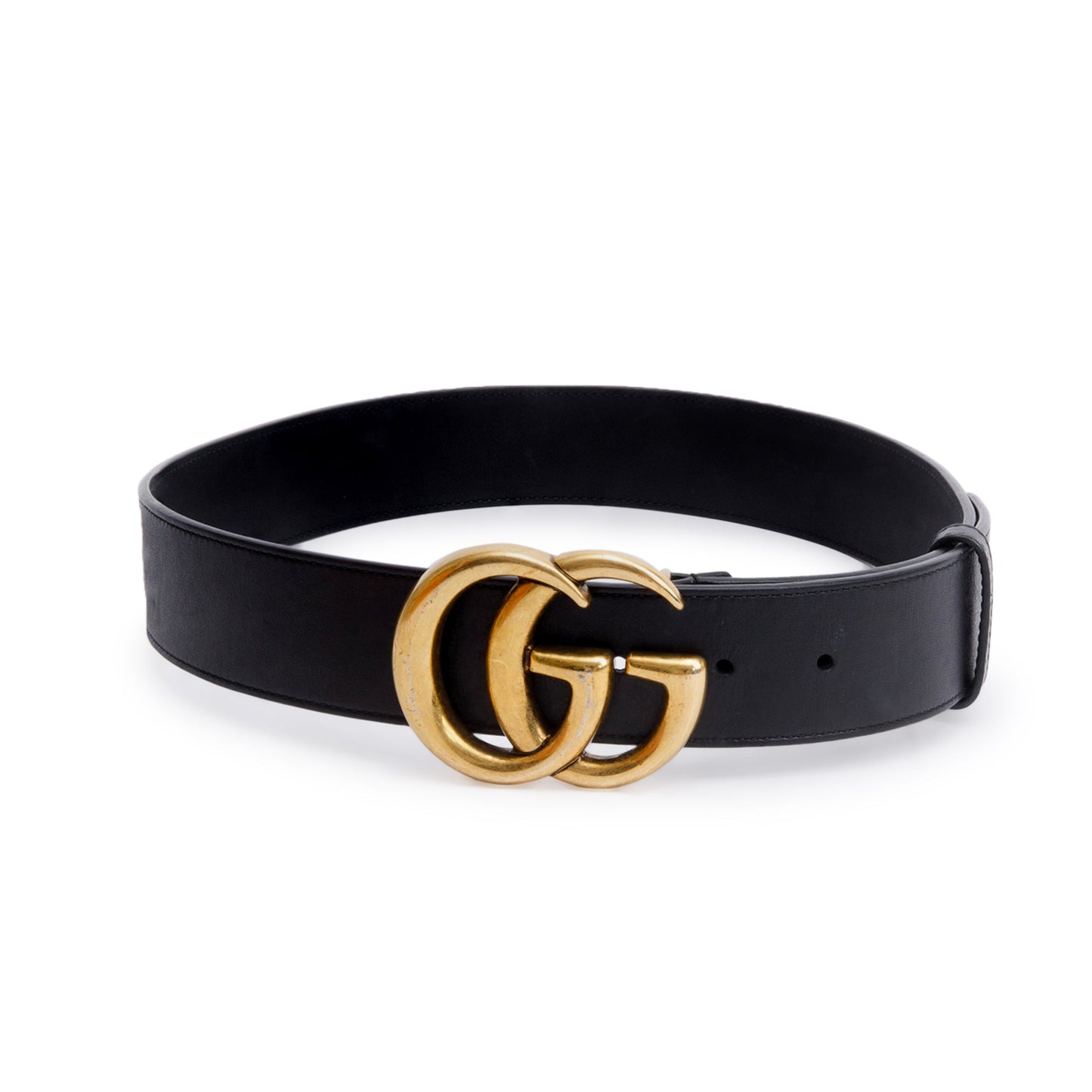 Gucci 2015 Re-Edition Black Wide Leather Belt, 80 32