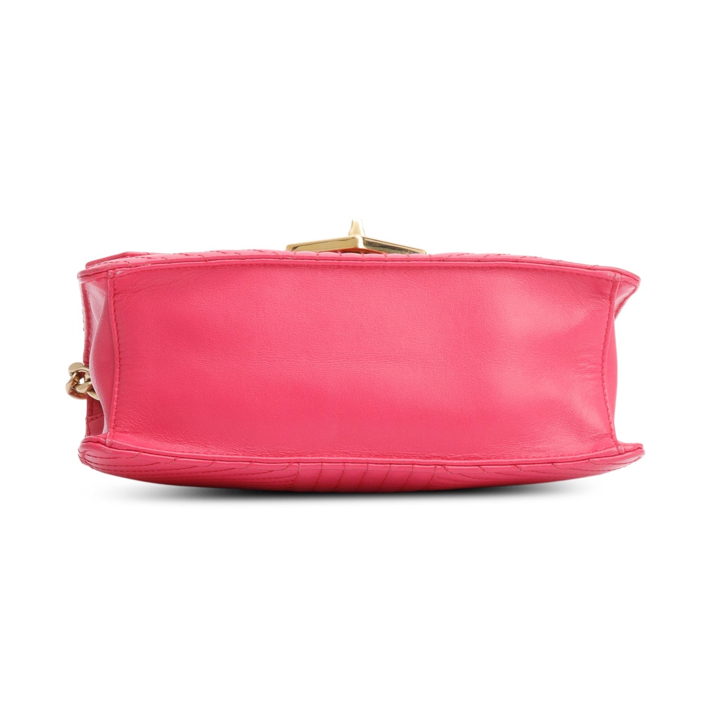 Prada Pink Soft Calf Chevron Impunture Chain Bag