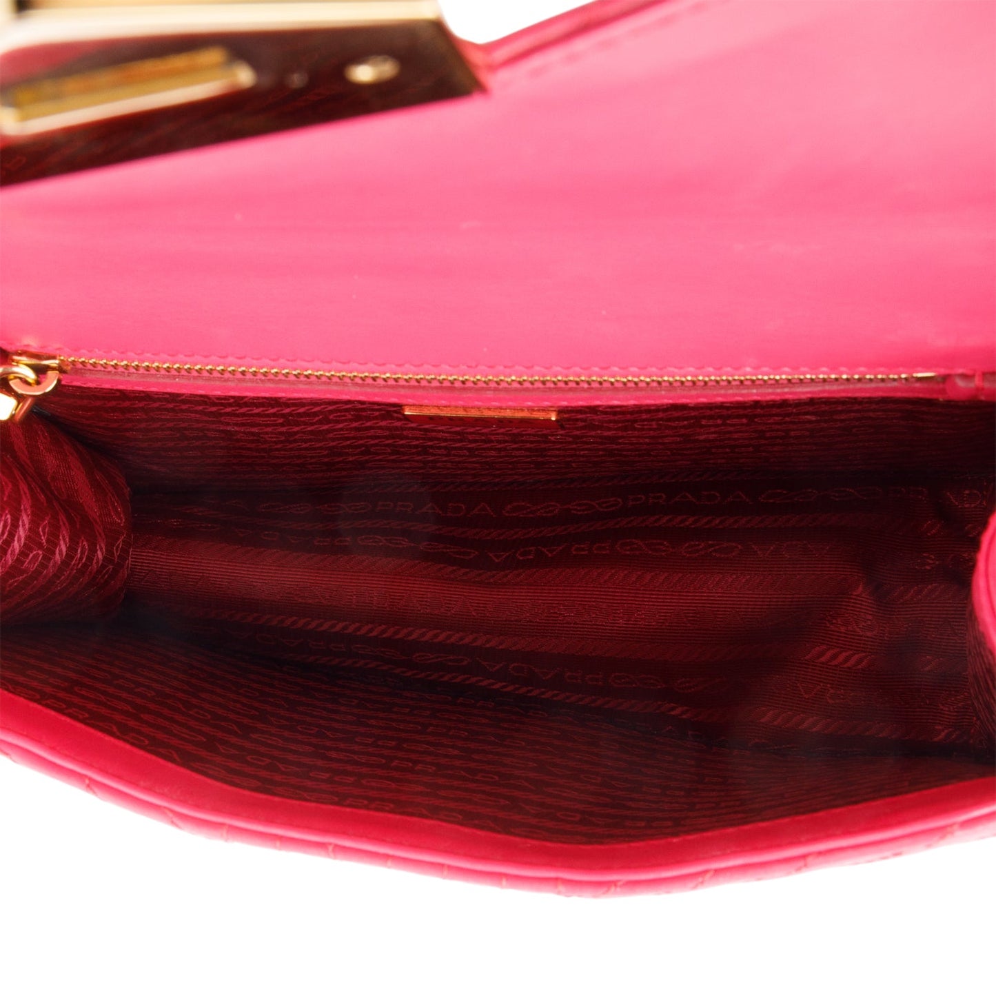 Prada Pink Soft Calf Chevron Impunture Chain Bag