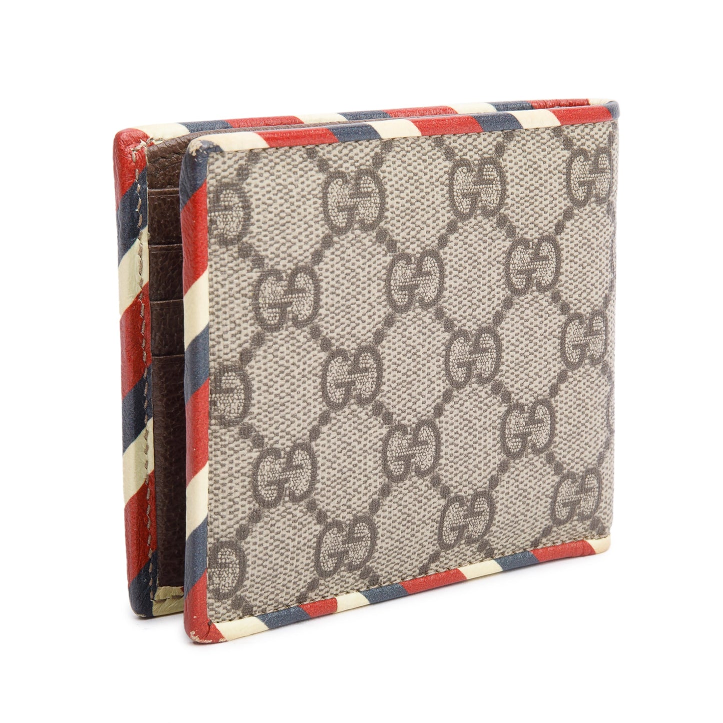 Gucci Beige & Multicolour Courrier GG Supreme Bifold Wallet