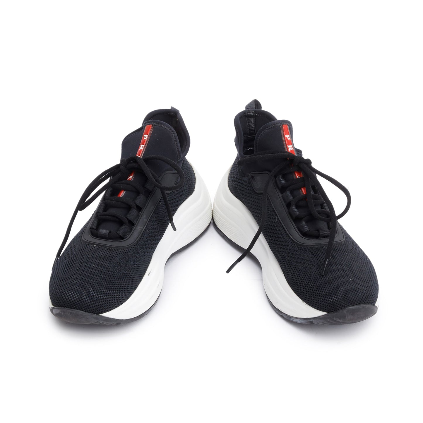 Prada Black Neoprene Nylon Sport Sneakers, Size 37