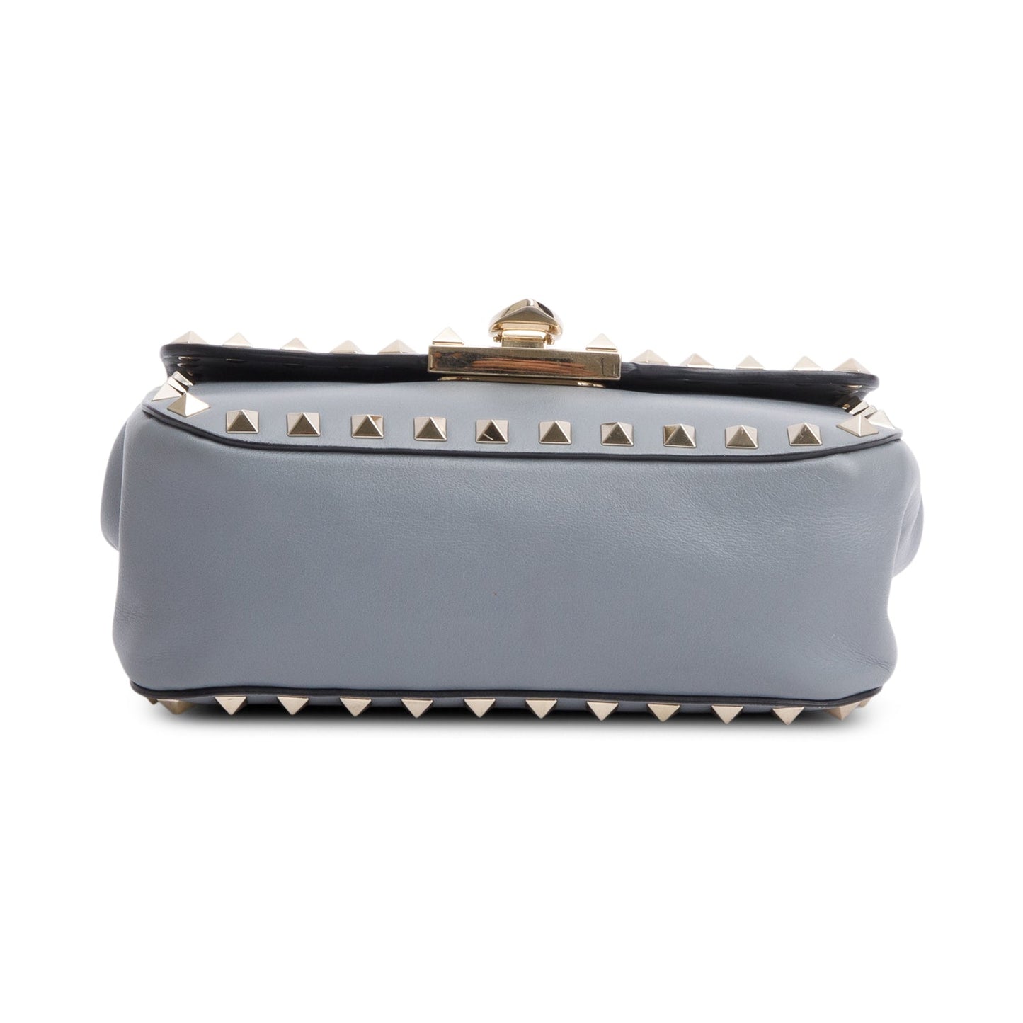 Valentino Grey Calfskin Leather Rockstud Crossbody Bag