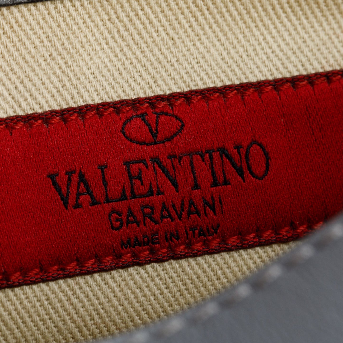 Valentino Grey Calfskin Leather Rockstud Crossbody Bag