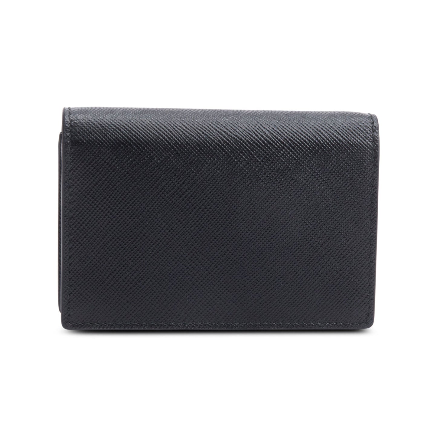 Prada Black Saffiano Metal Card Holder on Chain