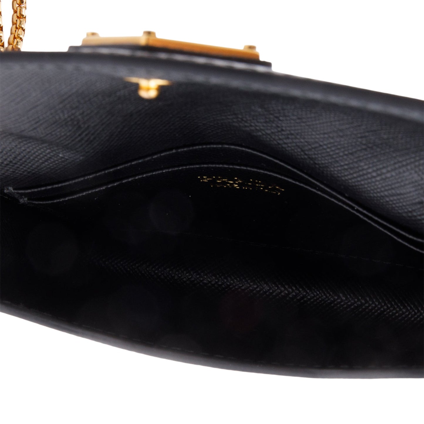 Prada Black Saffiano Metal Card Holder on Chain