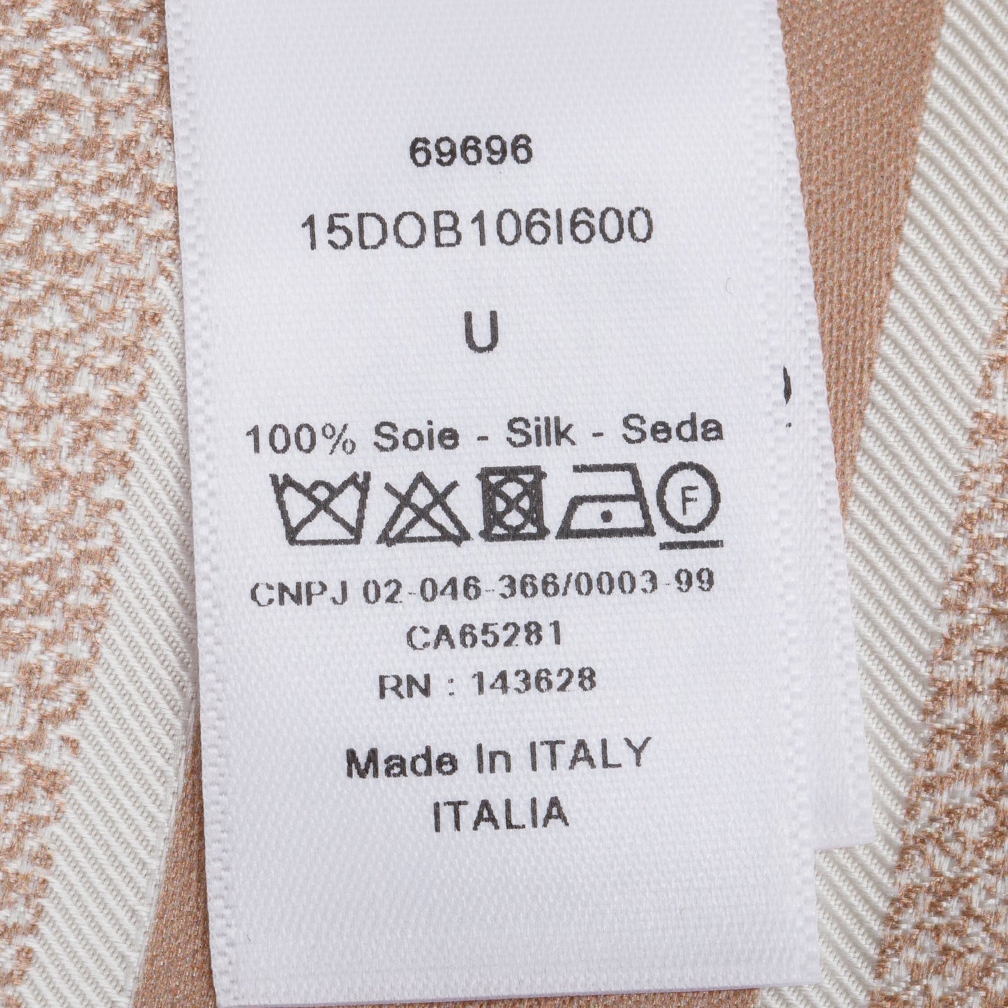 Christian Dior Beige Rose Des Vents Mitzah Silk Twilly