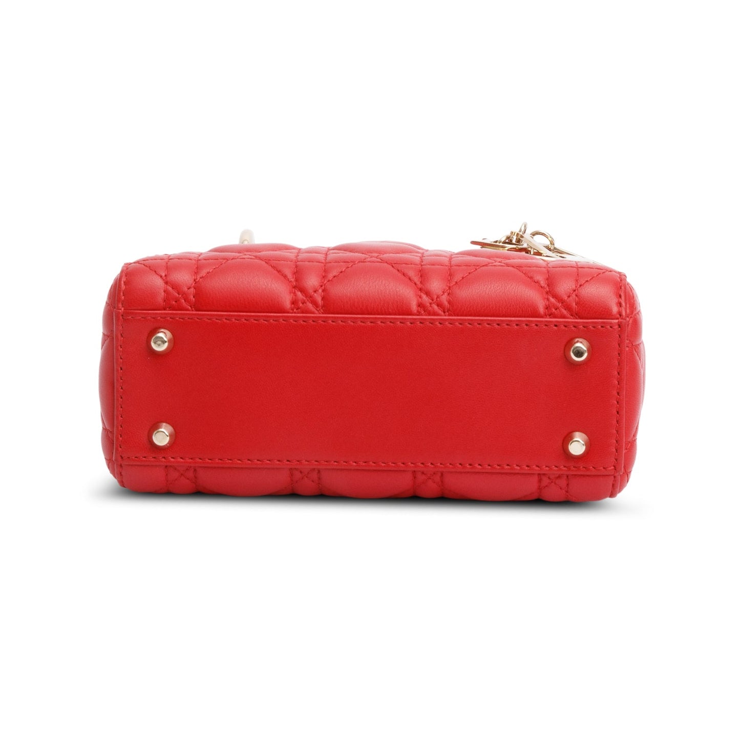Christian Dior Red Cannage Leather Mini Lady Dior Bag