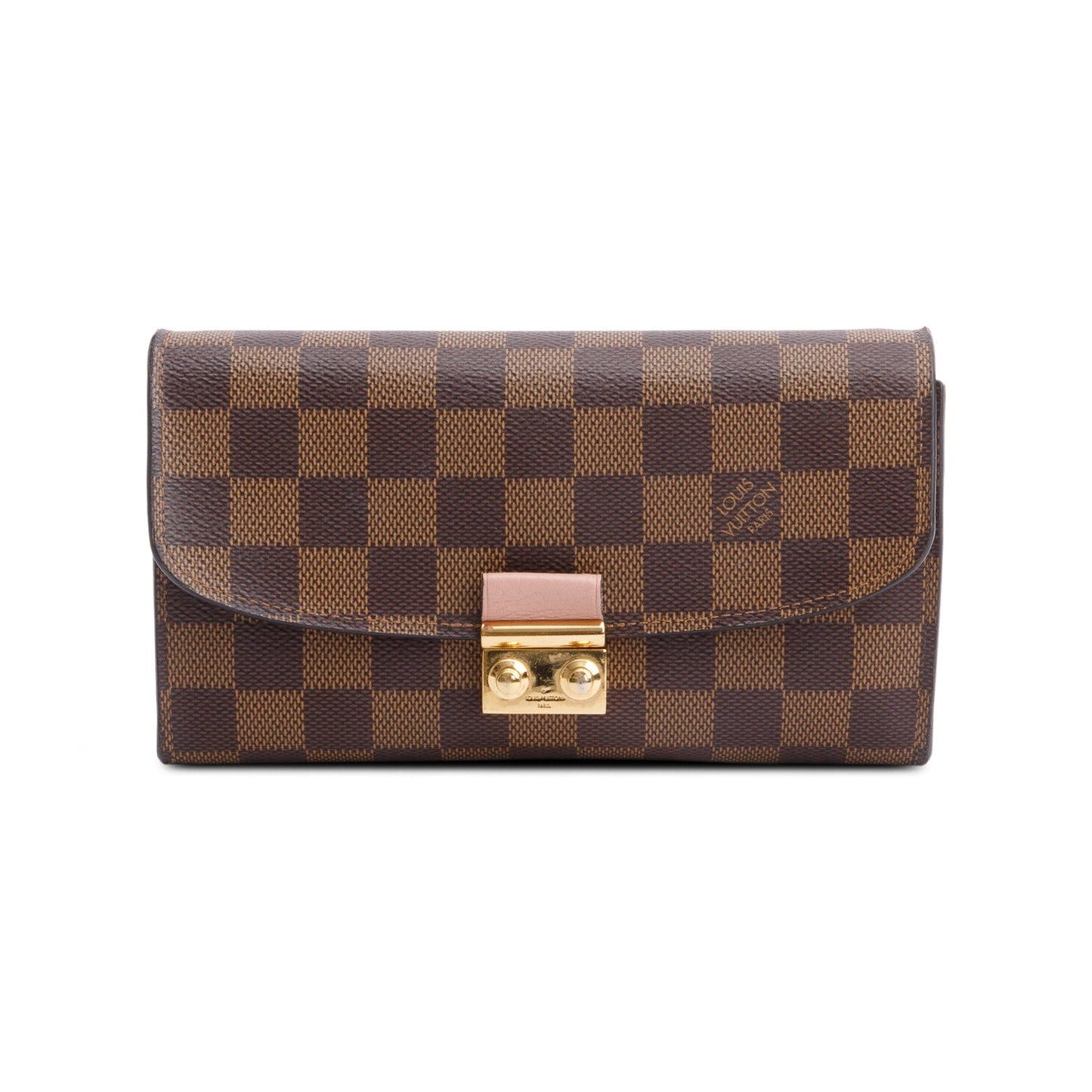 Louis Vuitton Damier Ebene Croisette Chain Wallet