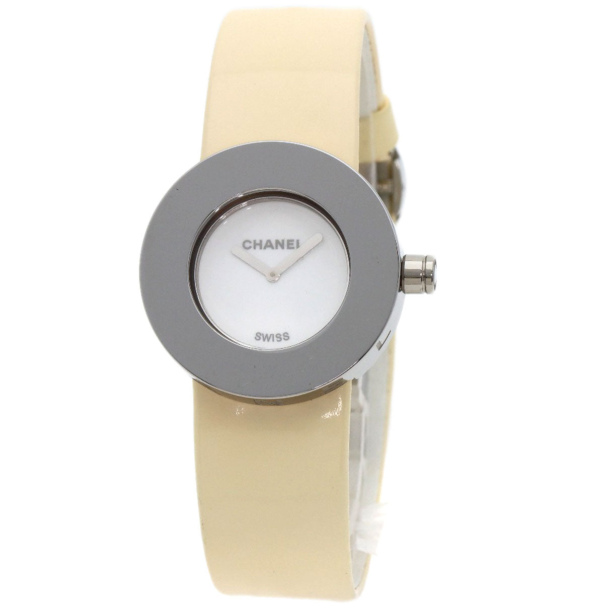 CHANEL Watches Quartz H0580 Stainless Steel, Leather Silver La Ronde white dial Women