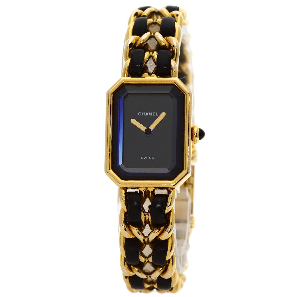 CHANEL Watches Quartz H0001 Gold Plated, Leather xGP gold Premiere black dial Women
