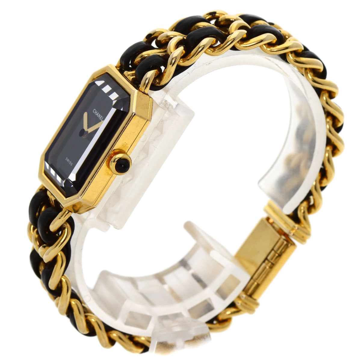 CHANEL Watches Quartz H0001 Gold Plated, Leather xGP gold Premiere black dial Women