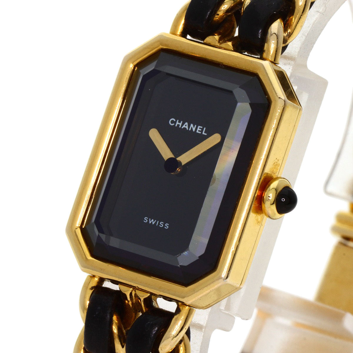 CHANEL Watches Quartz H0001 Gold Plated, Leather xGP gold Premiere black dial Women