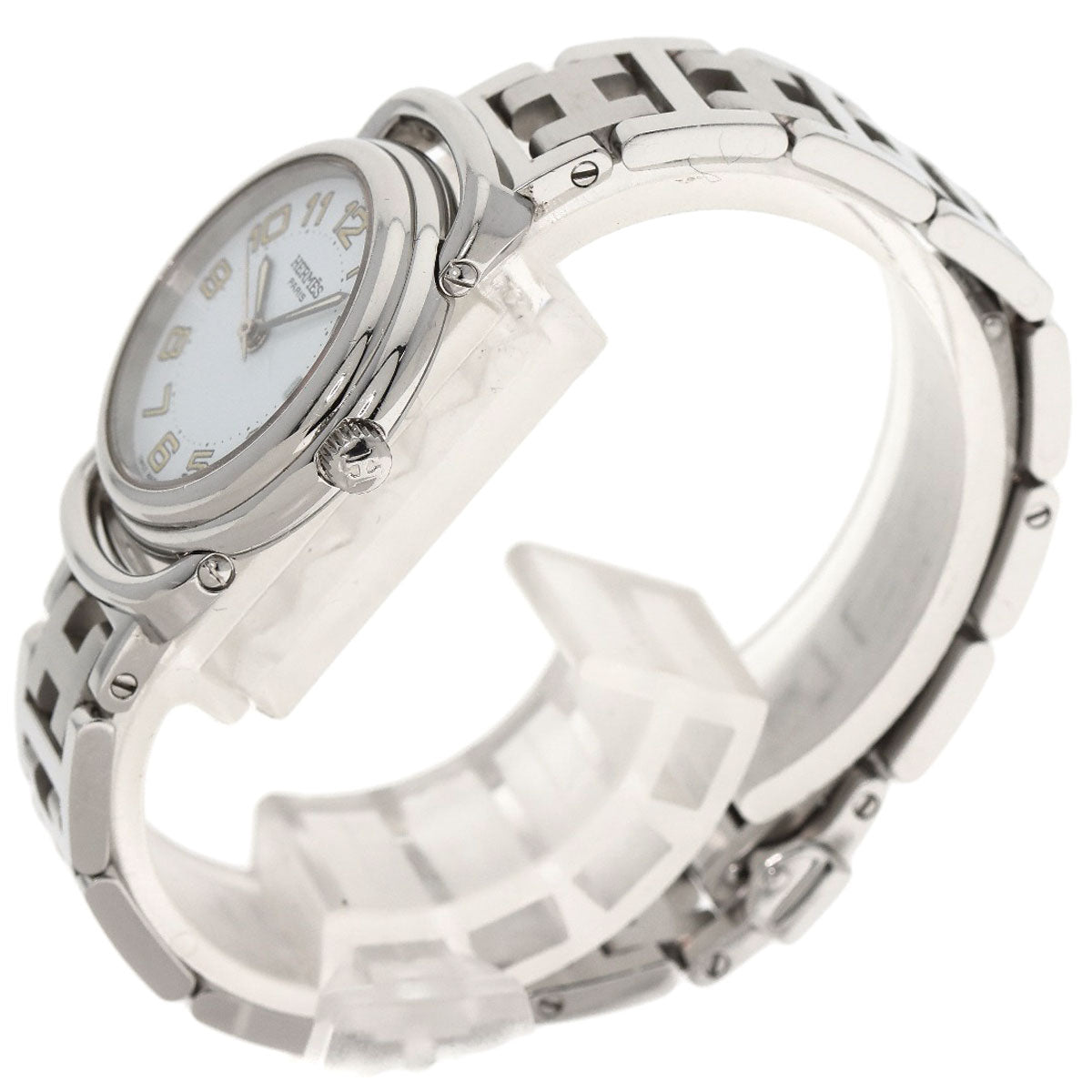 HERMES Watches Quartz PU2.210 Stainless Steel Silver Pullman white dial Women