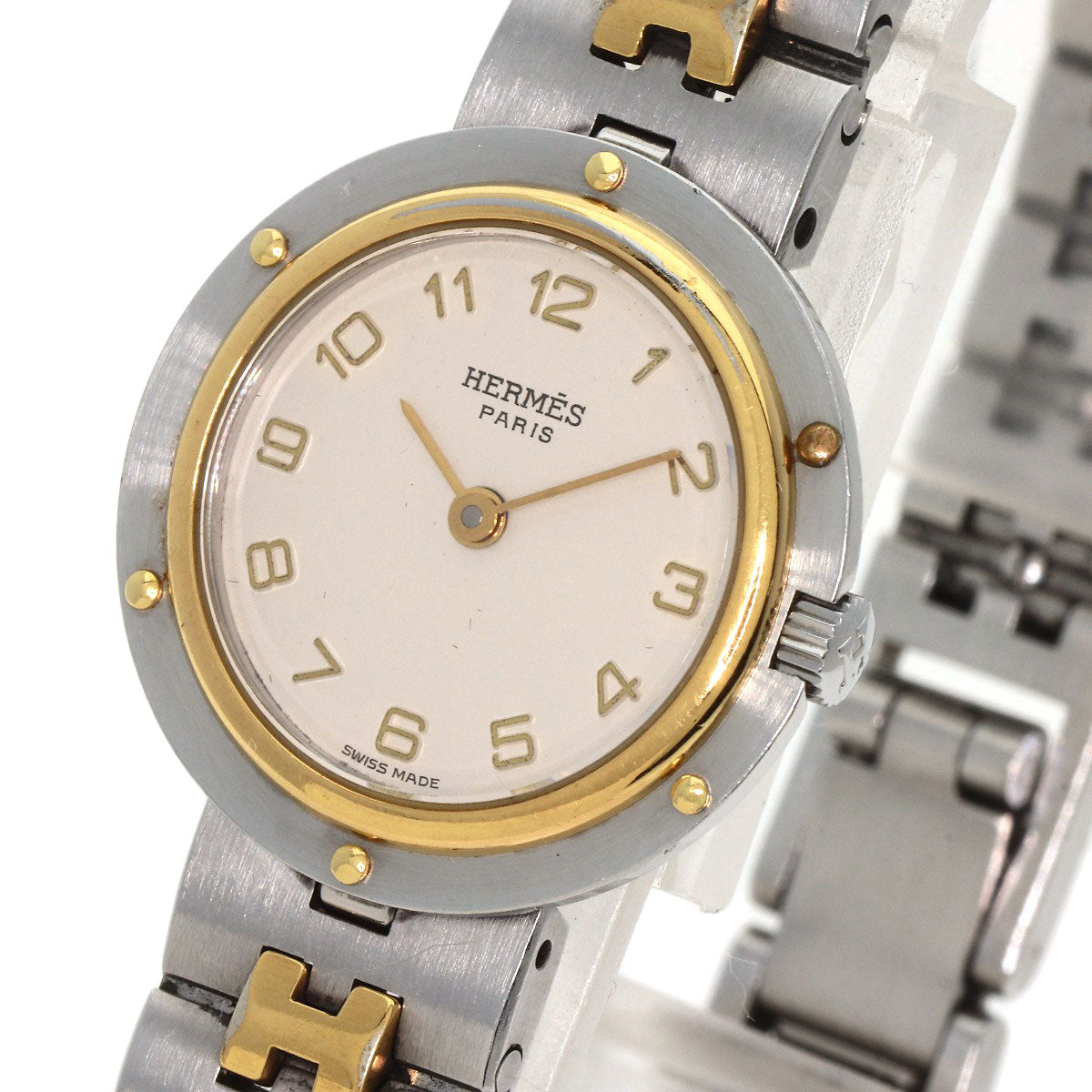 HERMES Watches Quartz Stainless Steel , SSxGP gold Olympia Ivory dial Women
