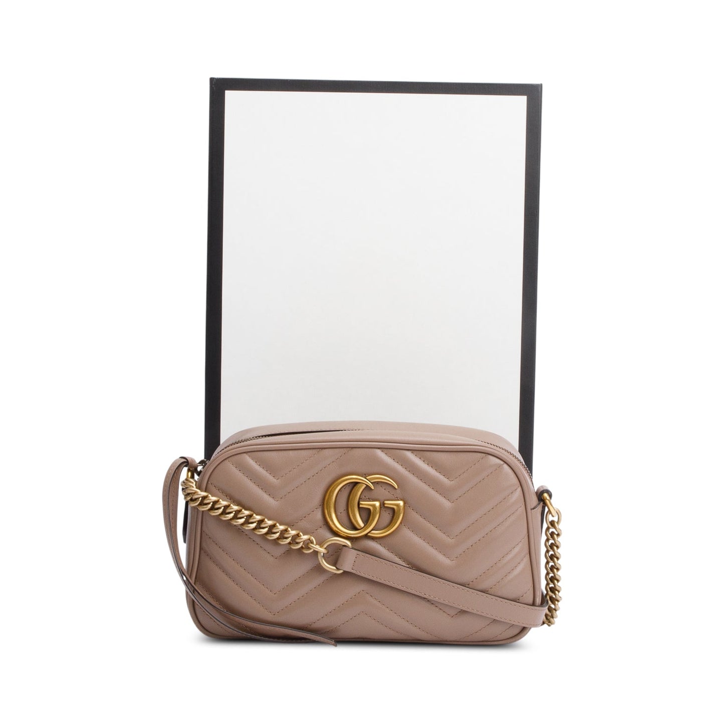 Gucci Beige GG Marmont Matelasse Small Camera Bag