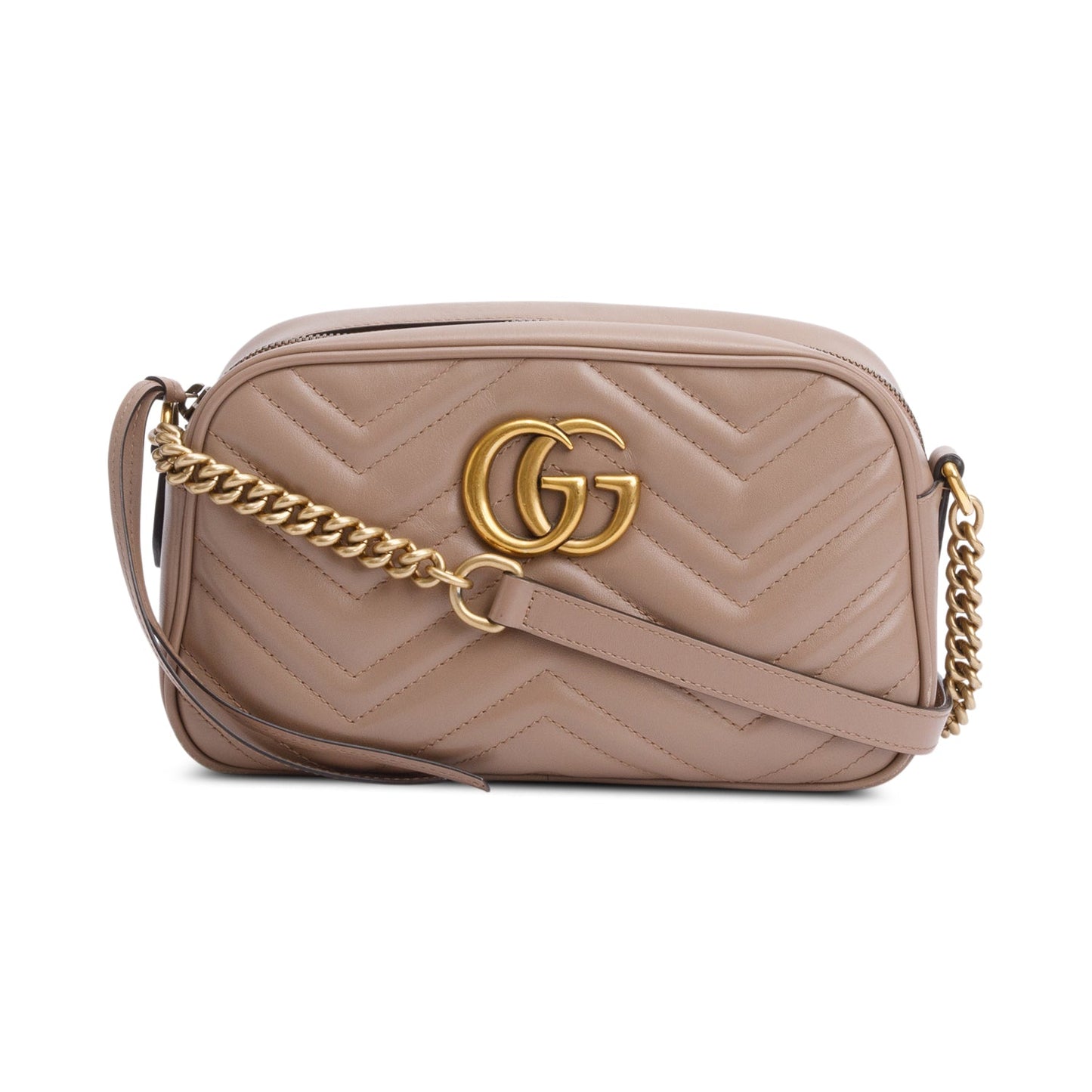 Gucci Beige GG Marmont Matelasse Small Camera Bag
