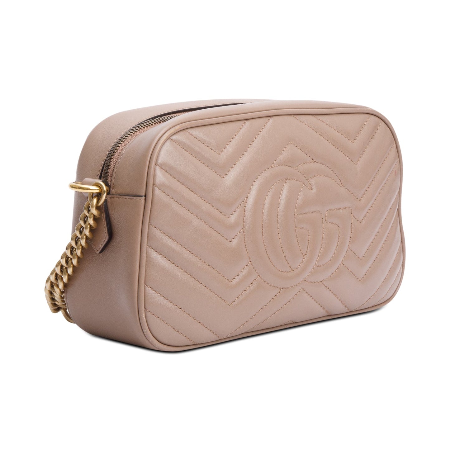 Gucci Beige GG Marmont Matelasse Small Camera Bag