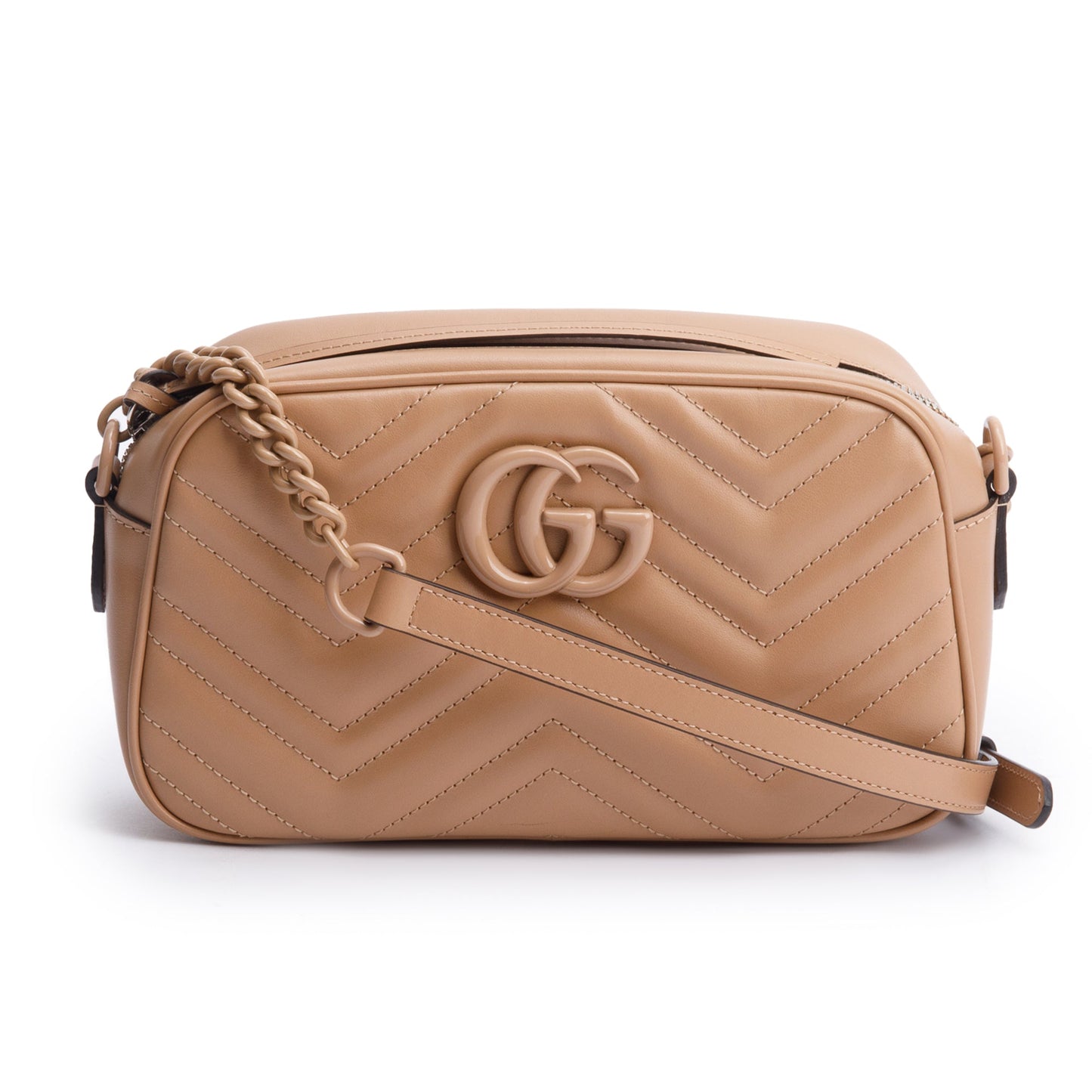 Gucci Beige GG Marmont Matelasse Small Camera Bag