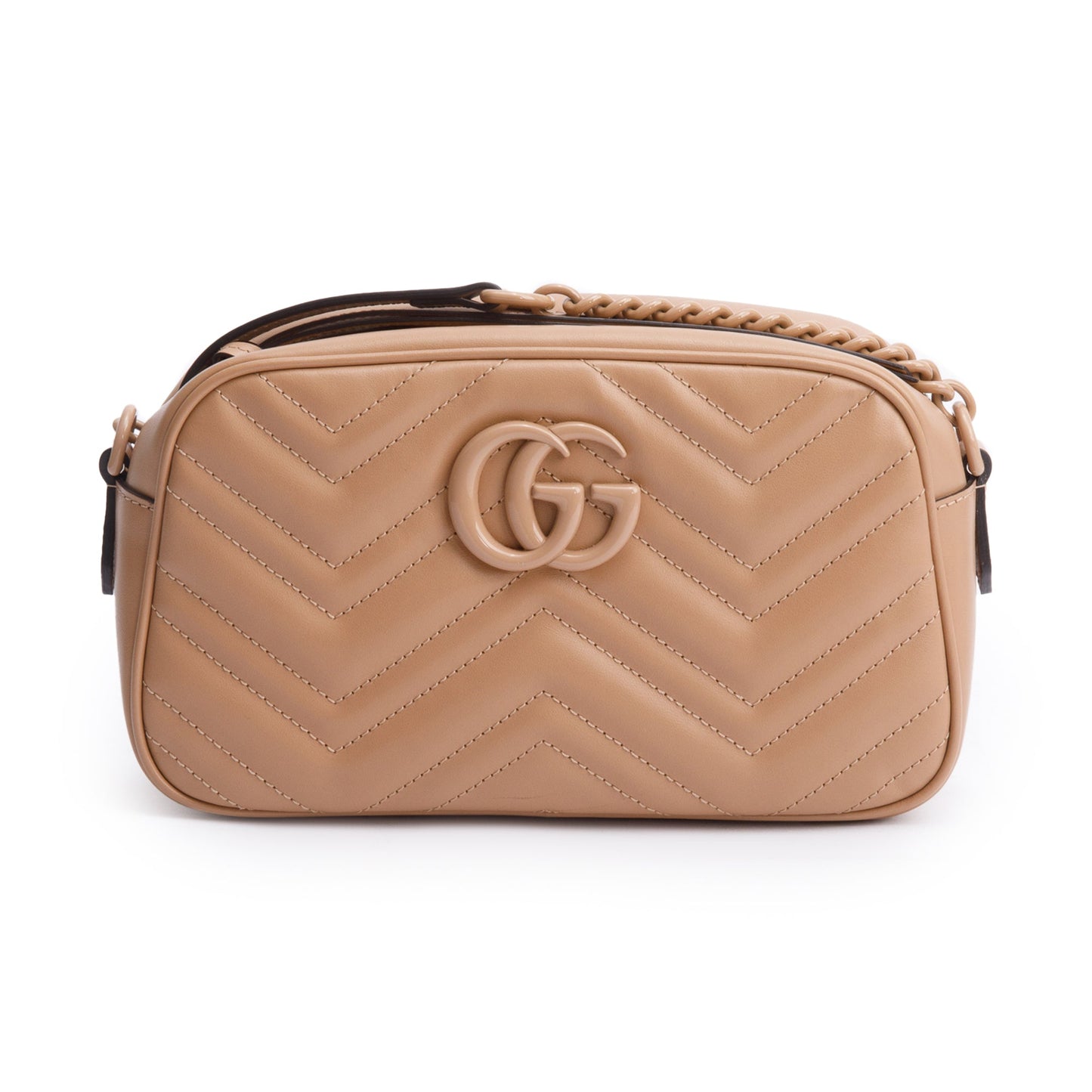 Gucci Beige GG Marmont Matelasse Small Camera Bag