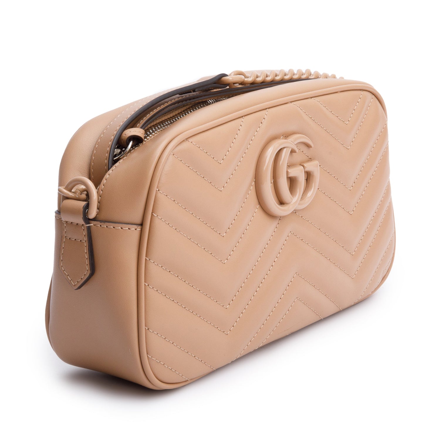 Gucci Beige GG Marmont Matelasse Small Camera Bag