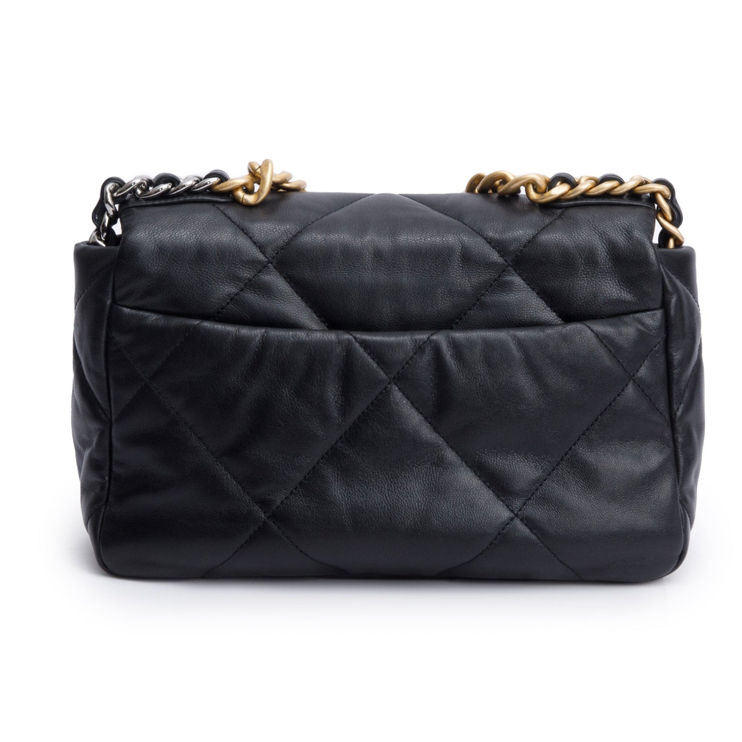 Chanel Black Lambskin Leather Medium 19 Flap Bag