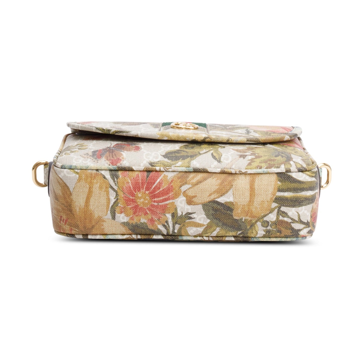 Gucci GG Supreme Water Flora Web Small Ophidia Flap Shoulder Bag