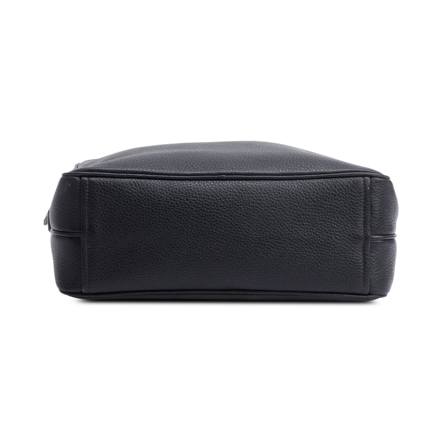 Prada Black Vitello Daino Leather Double Zip Camera Crossbody Bag