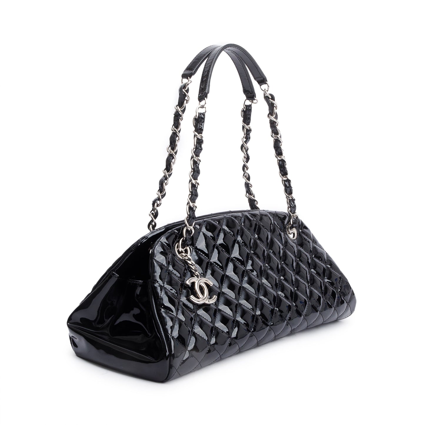 Chanel Black Quilted Leather Just Mademoiselle Medium Bowler Bag