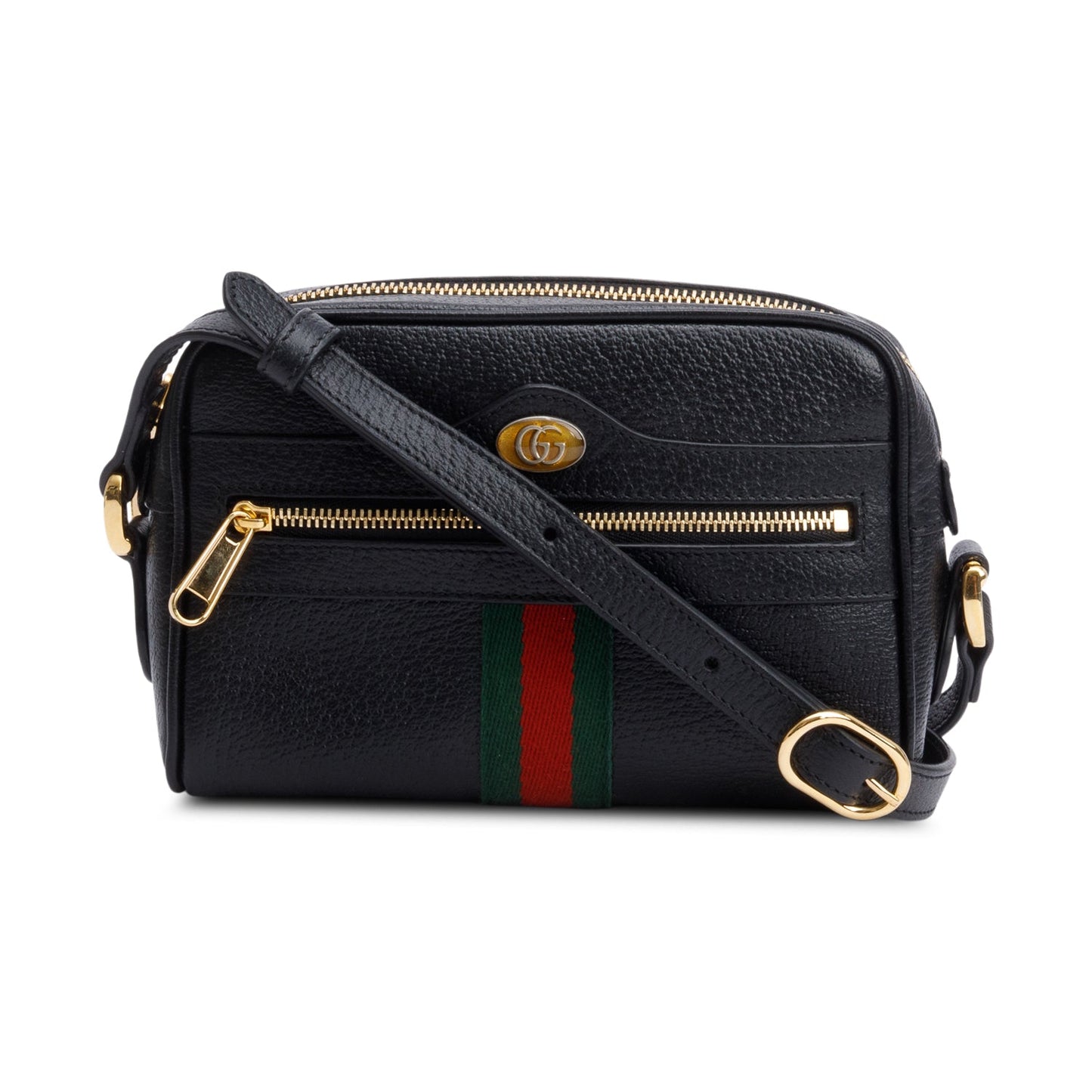 Gucci Black Calfskin Leather Mini Ophidia Crossbody Bag