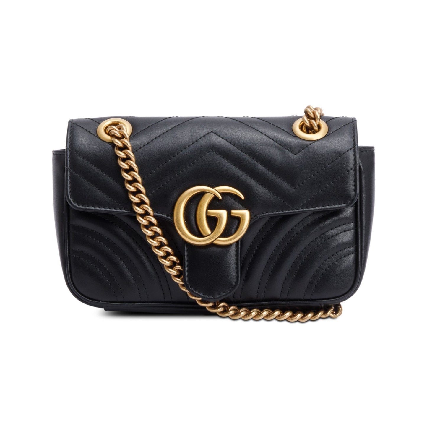 Gucci Black GG Marmont Matelasse Mini Shoulder Bag