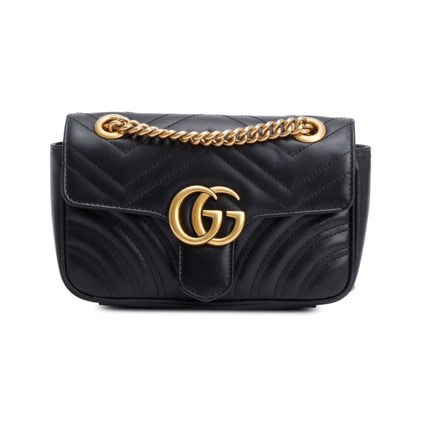 Gucci Black GG Marmont Matelasse Mini Shoulder Bag