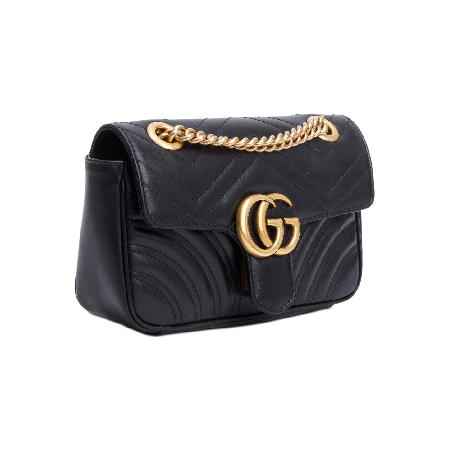 Gucci Black GG Marmont Matelasse Mini Shoulder Bag