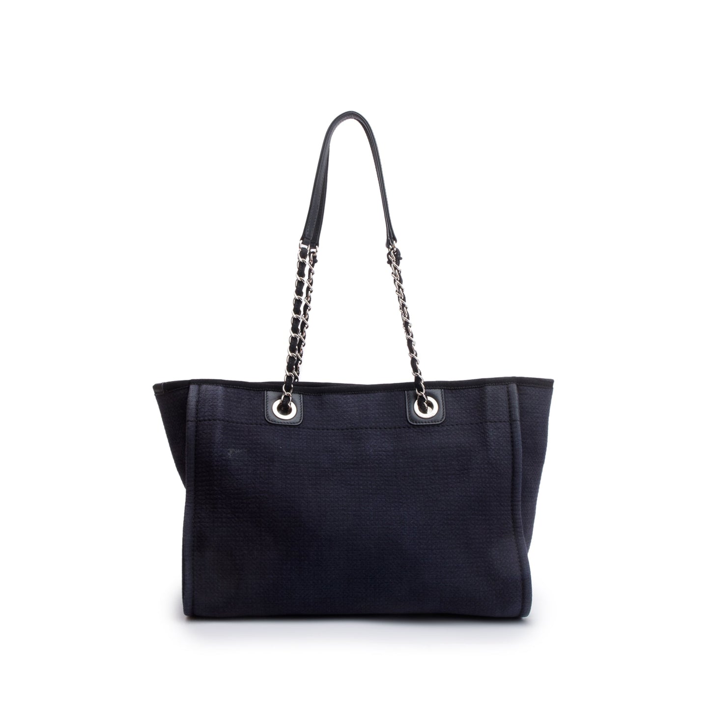 Chanel 2022 Navy Mixed Fibers Small Deauville Tote