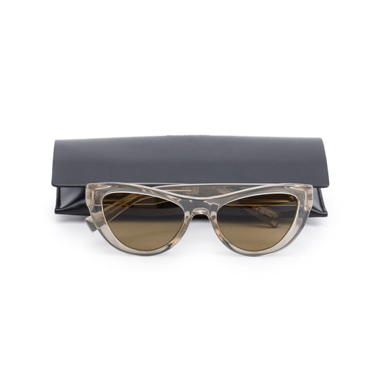 Saint Laurent SL 676 Grey Transparent Acetate Cat Eye Sunglasses