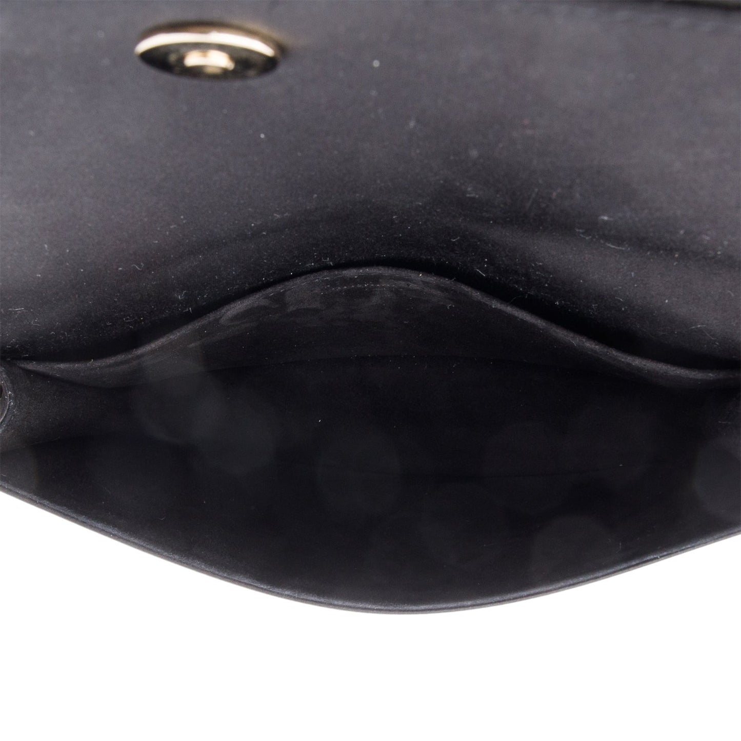 Christian Dior Black Cannage Satin Lady Dior Chain Pouch