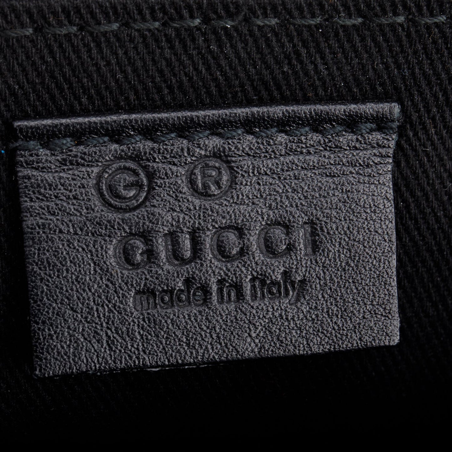 Gucci Black Lizard Embossed Leather Boat Pochette