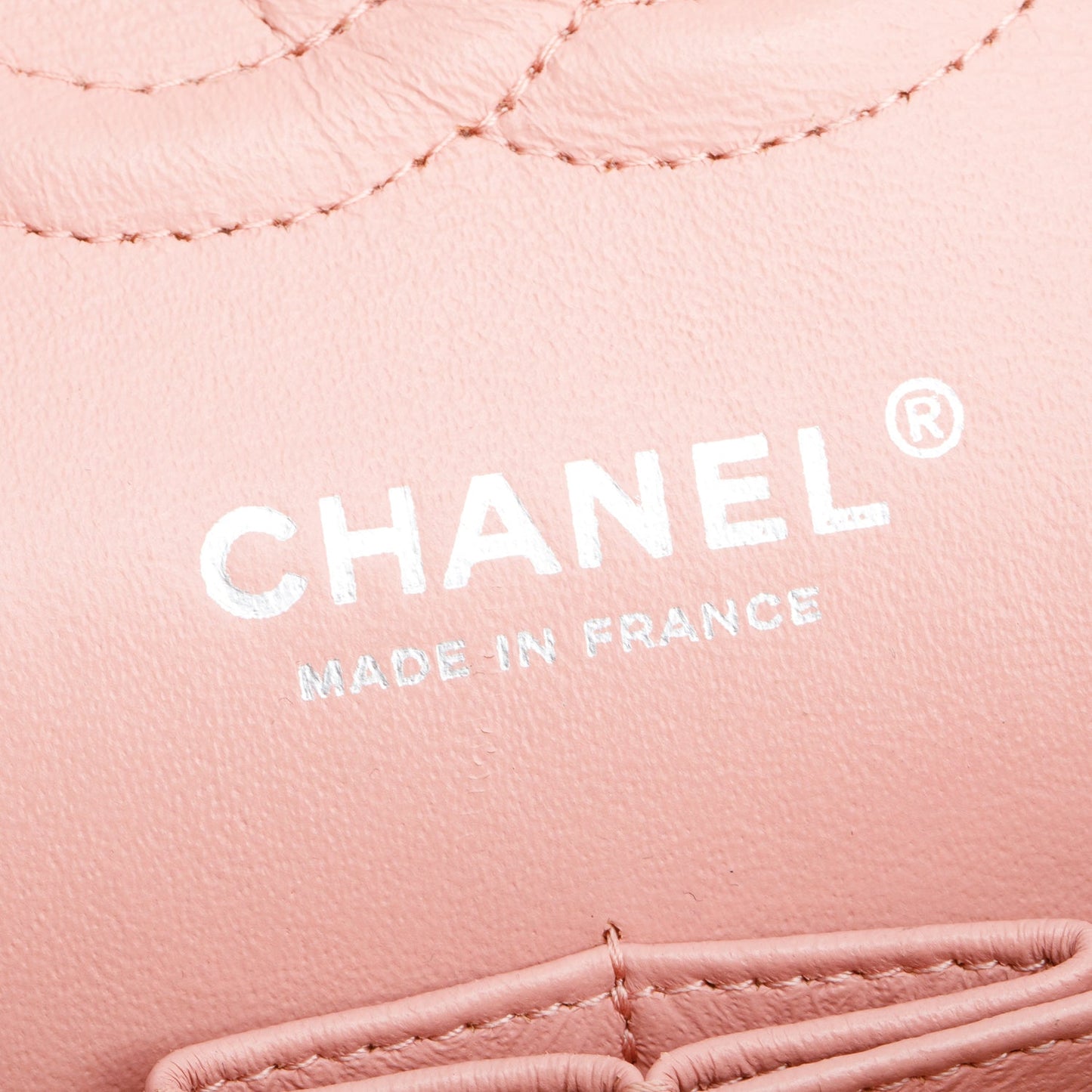 Chanel Peach Quilted Patent Leather Classic Medium Double Flap Bag