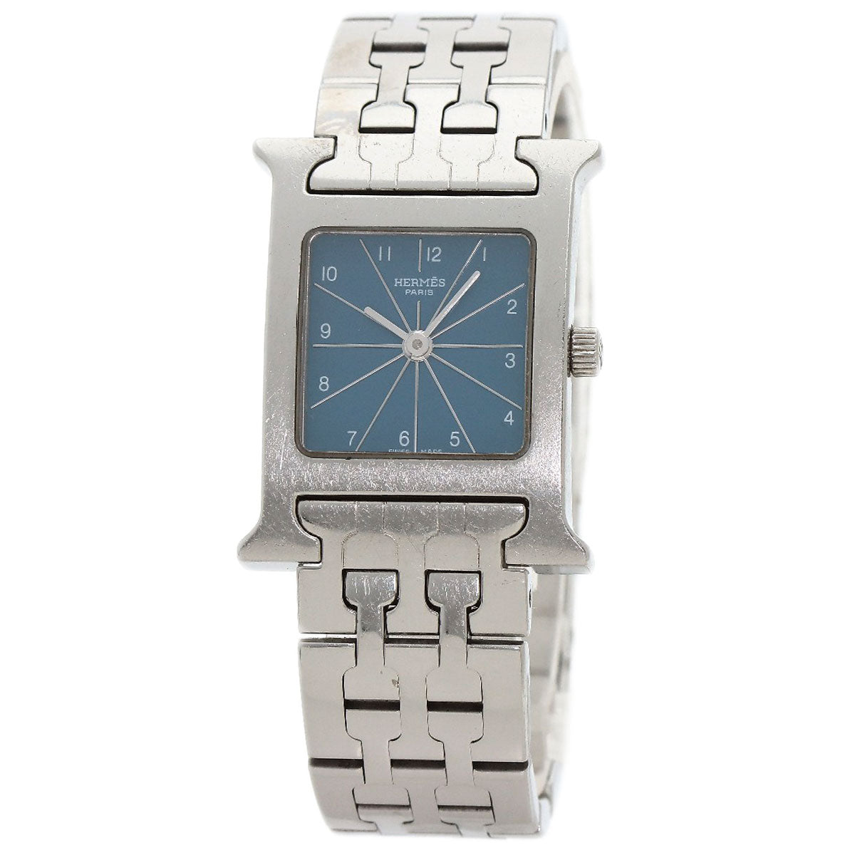 HERMES Watches Quartz HH1.210 Stainless Steel , Stainless Steel Silver H Watch Blue Gene Blue gene dial Women