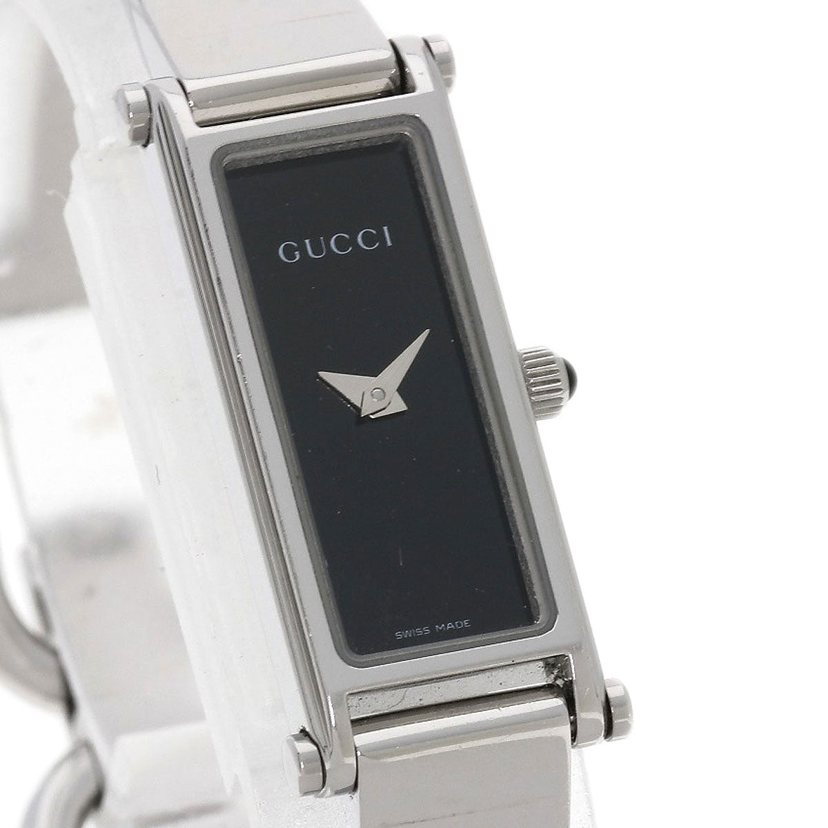 GUCCI Watches Quartz Stainless Steel , Stainless Steel Silver 1500L black dial Women