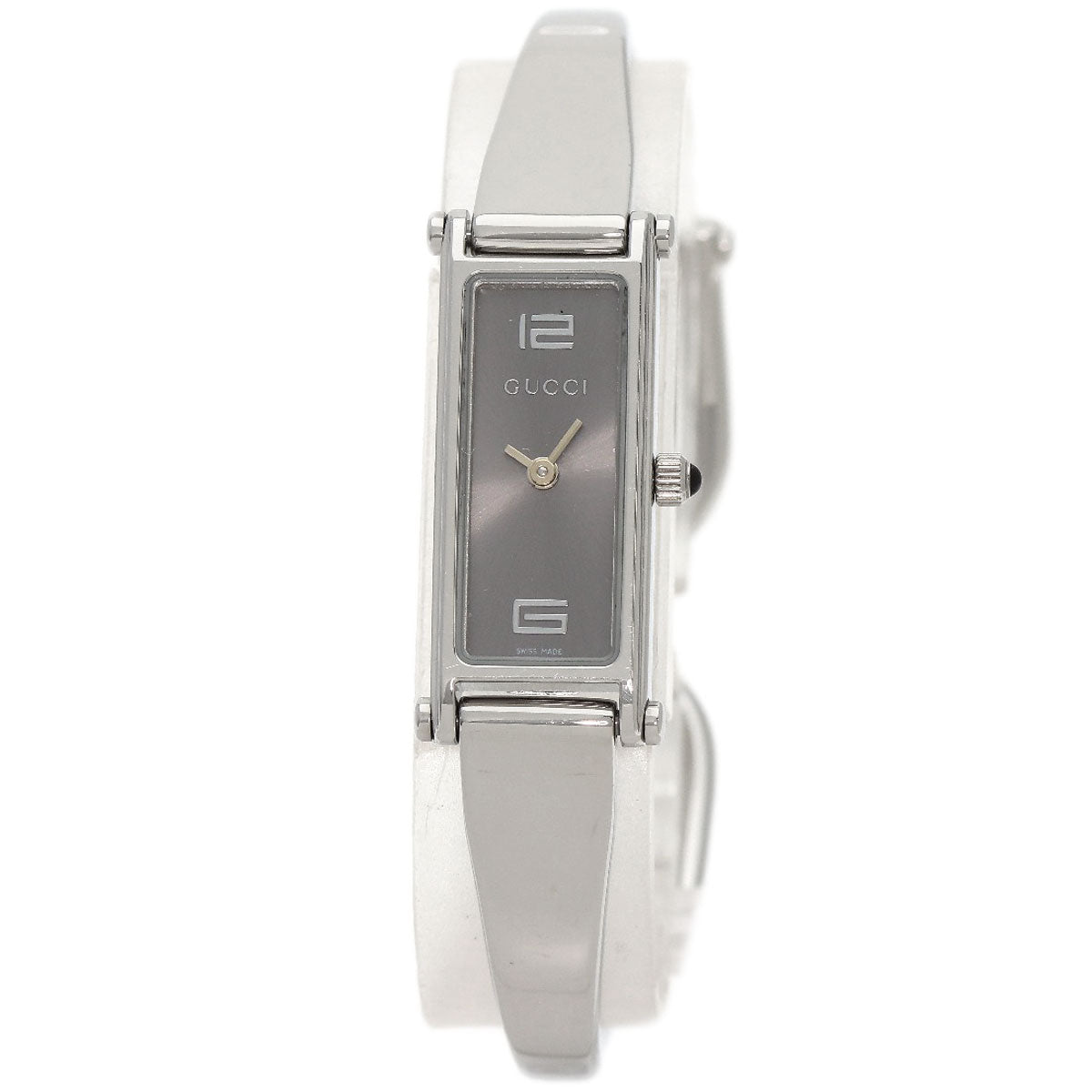 GUCCI Watches Quartz 1500L Stainless Steel , Stainless Steel Silver Square face Silver dial Women