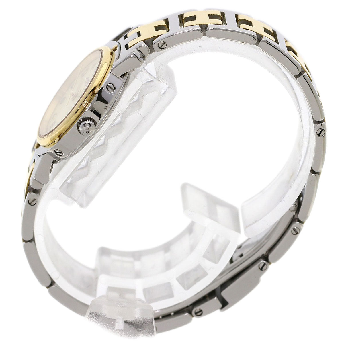HERMES Watches Quartz CL4.220 Stainless Steel , SSxGP Silver Clipper new buckle Ivory dial Women