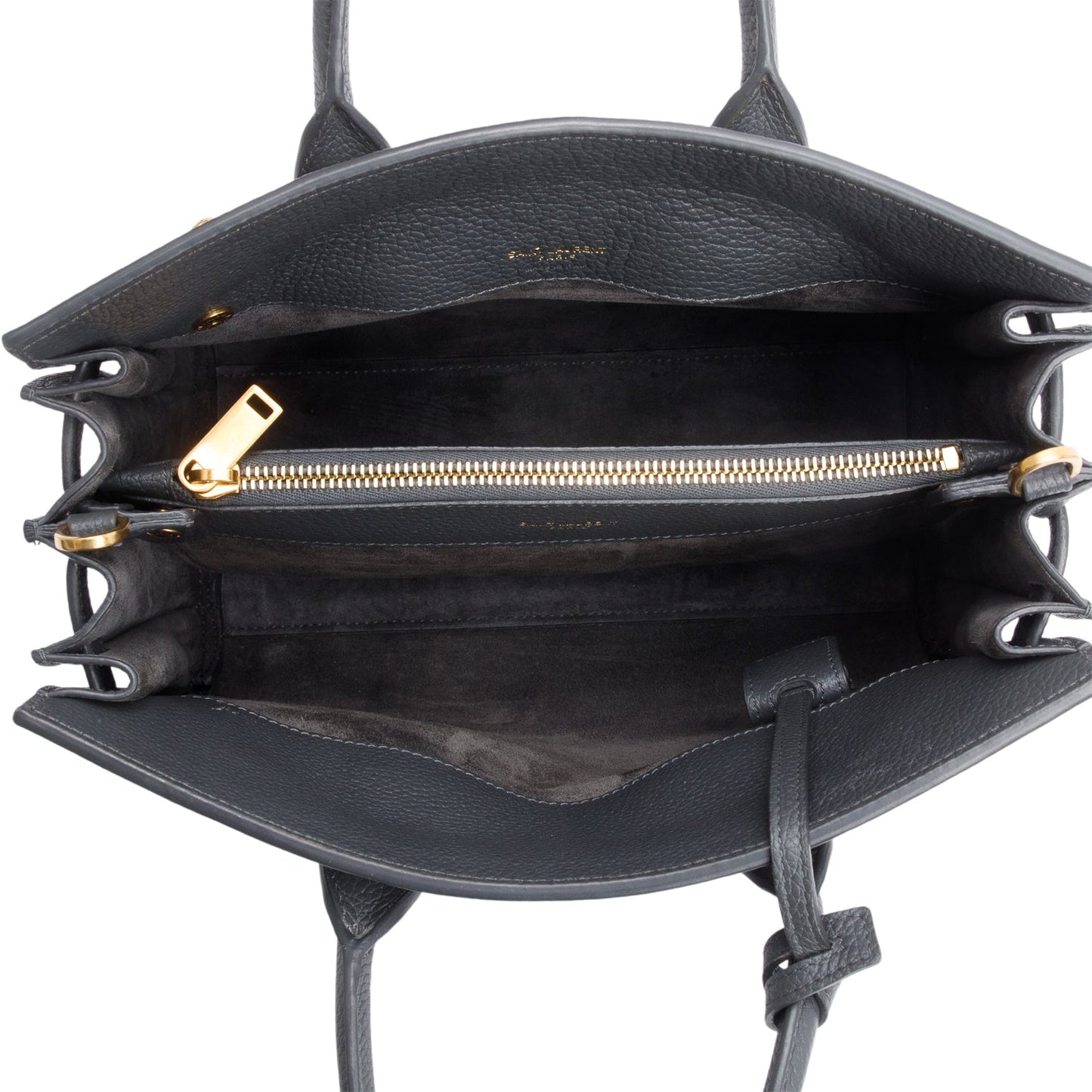 Saint Laurent 2022 Grey Grained Leather Baby Sac De Jour