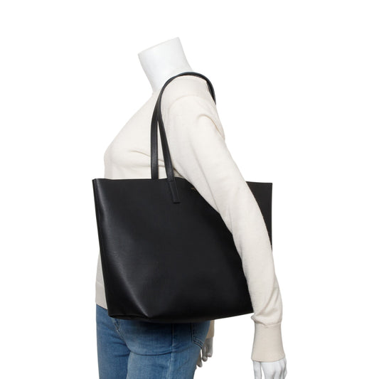 Saint Laurent Black Leather Large E/W Shopping Tote