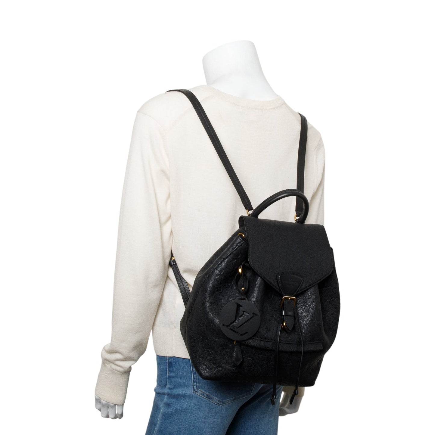 Louis Vuitton 2021 Black Monogram Empreinte Montsouris Backpack